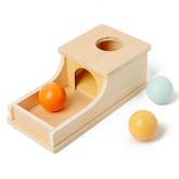 Montessori Object Permanence Box 3 Quiet Sound Plastic Color Ball Drop Play for 6 Month 1 2 3 Year Old Toddlers Early Education Tool